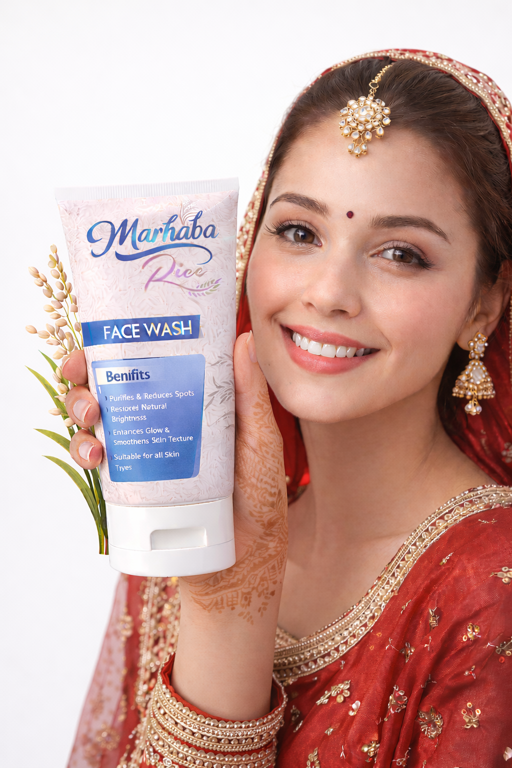 Marhaba Rice Face Wash Brightening & Deep Cleansing Face Wash for Glowing Skin