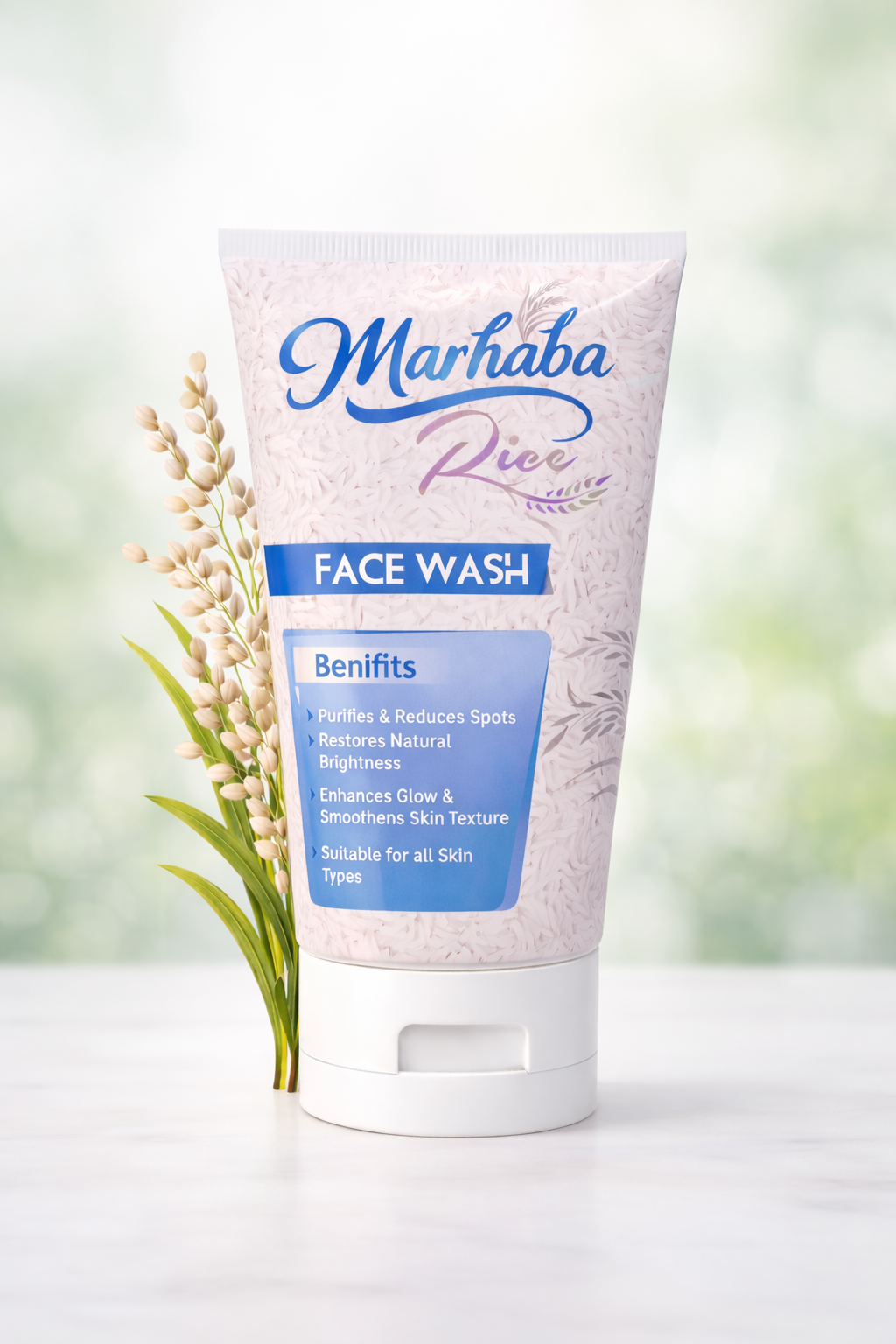 Marhaba Rice Face Wash Brightening & Deep Cleansing Face Wash for Glowing Skin